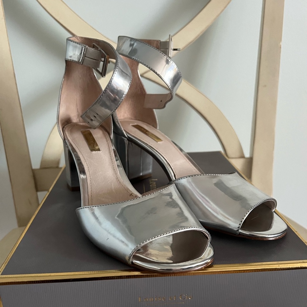 Louise et Cie Silver Heels with Ankle Strap